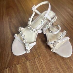 Nine West Cream Floral Women's Sandals